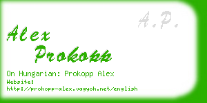 alex prokopp business card